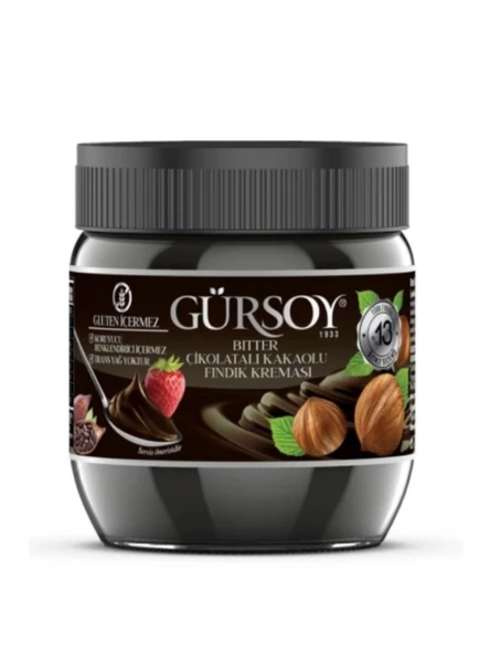 Gürsoy Bitter Kakaolu Fındık Kreması Cam Kavanoz 400 G ürün görseli 1