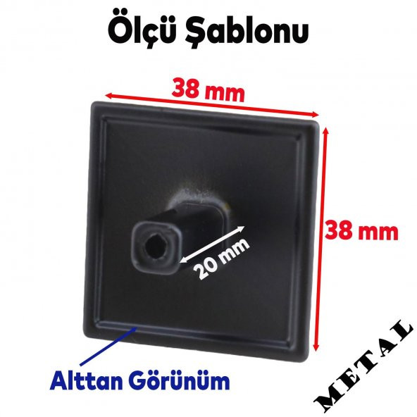 Mobilya Mutfak Banyo Çekmece Dolap Kapak Kulpu Kulbu Mat Siyah Metal Kare Kulp - Resim 2