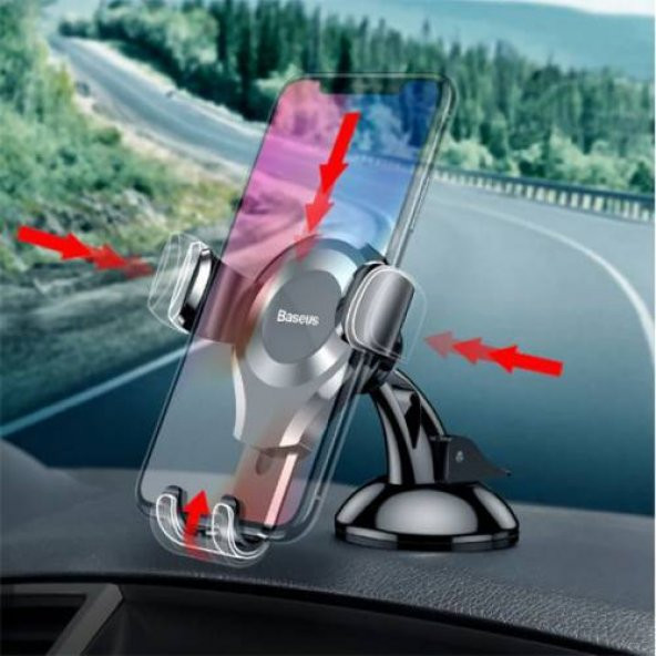 Baseus Araç İçi Telefon Tutucu Car Mount İphone Samsung Xiaomi Huawei Sony Lg Uyumlu - 5