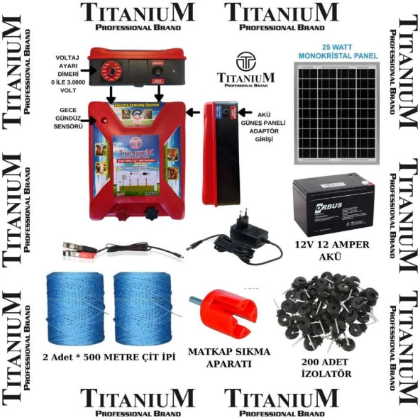 Titanium Night Shock 30K Elektirikli Çit Sistemi Set-3 30000 Volt ürün görseli