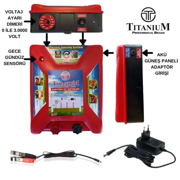 Titanium Night Shock 30K Elektirikli Çit Sistemi Set-3 30000 Volt - Resim 2