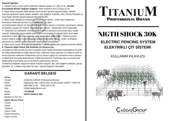 Titanium Night Shock 30K Elektirikli Çit Sistemi Set-3 30000 Volt - Resim 7