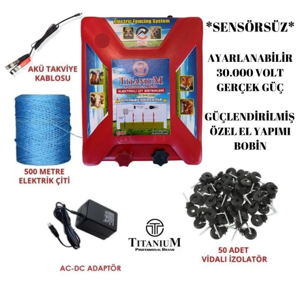 Titanium Night Shock 30KA Elektirikli Çit Sistemi Set-1 30000 Volt