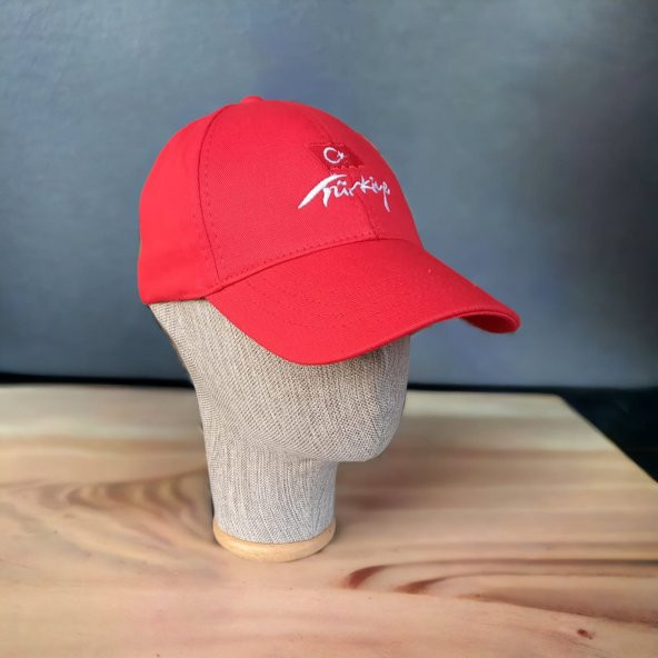 salarticaret Unisex Türkiye Nakışlı Kırmızı Şapka