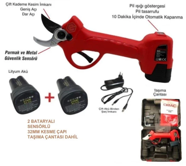 Orac SC32 Akülü Budama Makası 2 Akülü 32mm ürün görseli