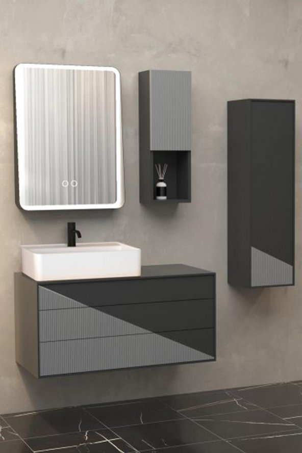 VARGAS 100 CM BEYAZ LAVABOLU BANYO DOLABI (BOY DOLAP HARİÇ)