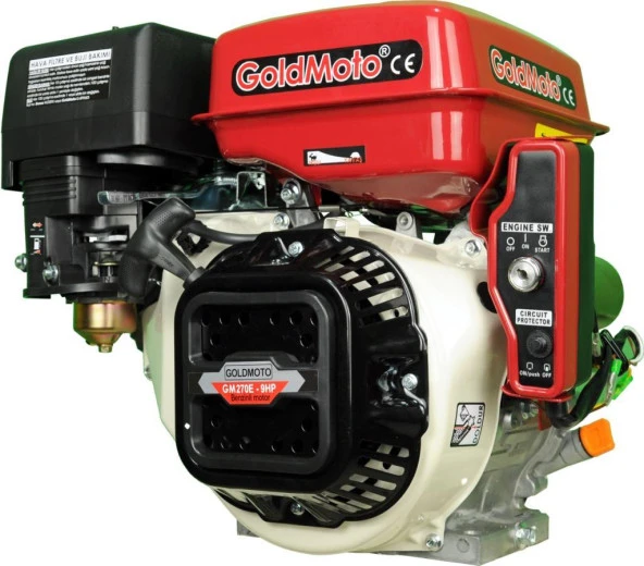 GoldMoto GM270E Benzinli Motor 9 Hp Marşlı Krank Mili Kamalı ürün görseli