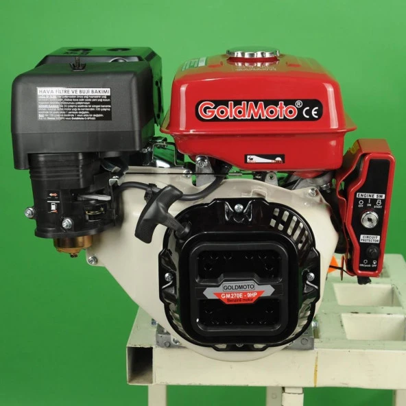 GoldMoto GM270E Benzinli Motor 9 Hp Marşlı Krank Mili Kamalı - Resim 3