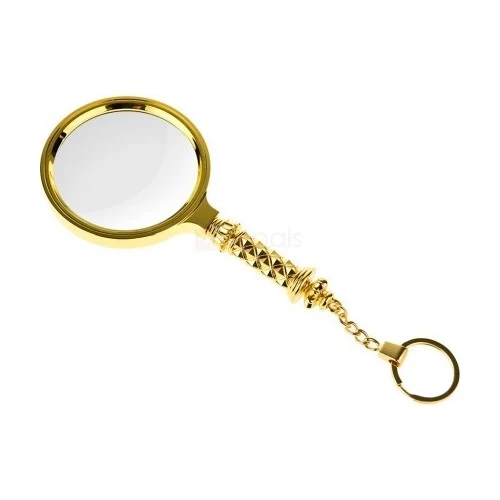 Sırımsı Metal Altın Renkli Büyüteç 80 mm - 2