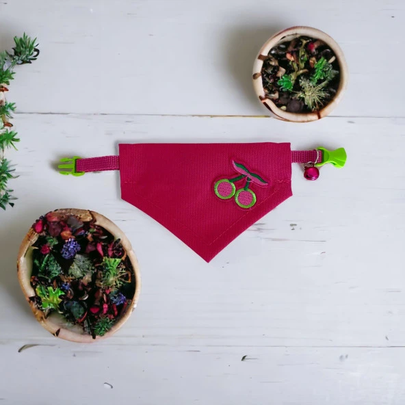 Cherry Kedi Bandana, Fular, Kedi Kıyafeti Kedi Elbisesi, Kedi Tasması - 6