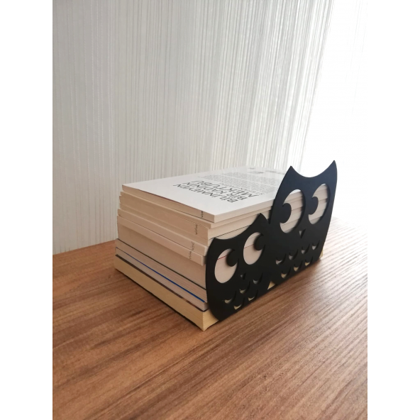 RİSİNGMABER Dekoratif Baykuş Desenli Metal Kitap Tutucu - 5