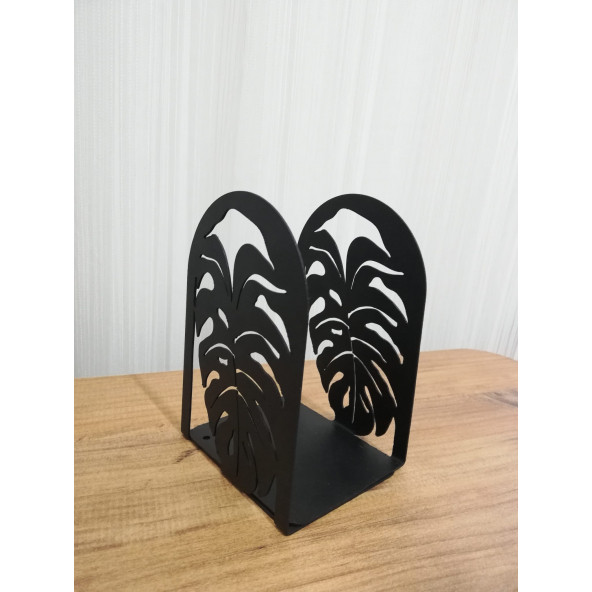 RİSİNGMABER Dekoratif Yaprak Desenli Metal Kitap Tutucu 2'li paket - 2
