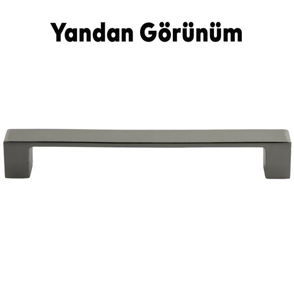 Bihter Düz Mobilya Mutfak Dolabı Çekmece Dolap Kulpu Kulbu Füme (128 MM-12.8 CM) Metal Kulpları - 4