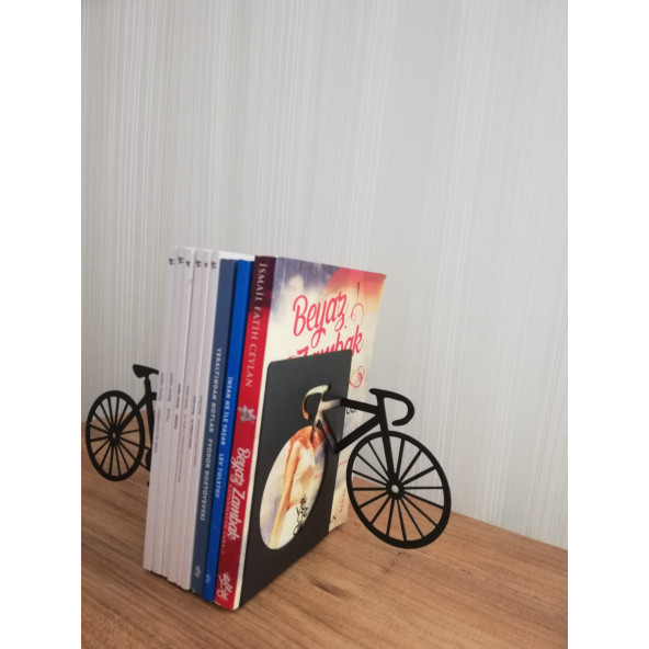 RİSİNGMABER Dekoratif Bisiklet Desenli Metal Kitap Tutucu 2'li paket - 3