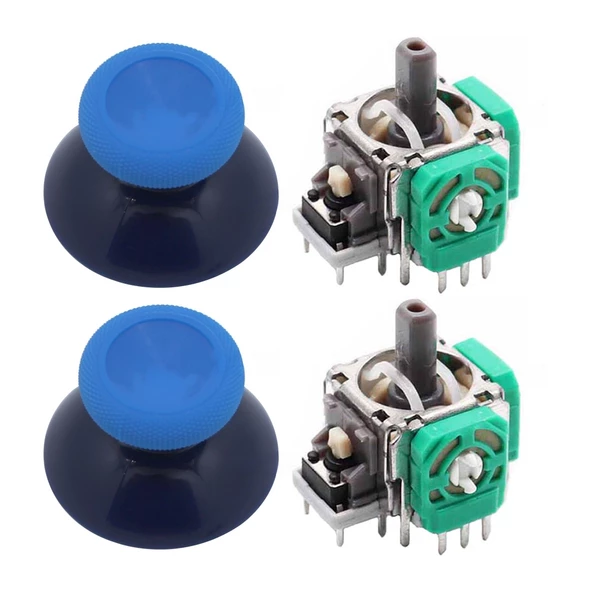 XBOX One Analog Motor Topuz Seti 2+2 One - One S/X - Series S/X Uyumlu Siyah Buz Mavi Mavi