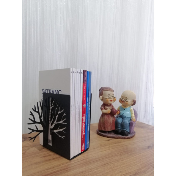 RİSİNGMABER Dekoratif Hayat Ağacı Metal Kitap Tutucu 2'li paket - 2