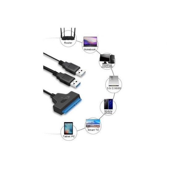 USB 3.0 2.5 3.5 İnç Sata SSD HDD Hard Disk Çevirici Dönüştürücü Adaptör Kablosu - 5