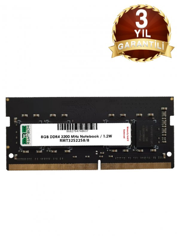 Ramtech 8GB DDR4 3200 MHz 1,2v Notebook Ram