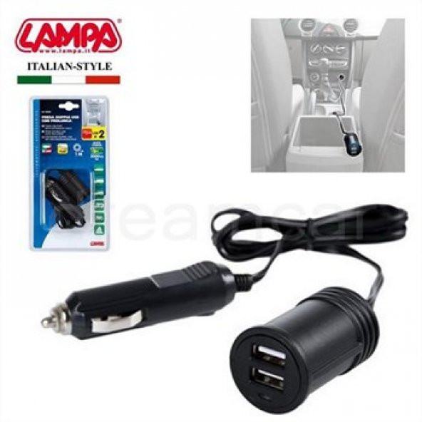Lampa Twin İki Usbli Uzatma Soketi 1m. 38965