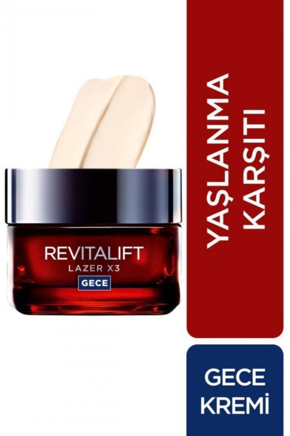 Loreal Paris Revitalift Lazer X3 Yaşlanma Karşıtı Gece Kremi 50 Ml