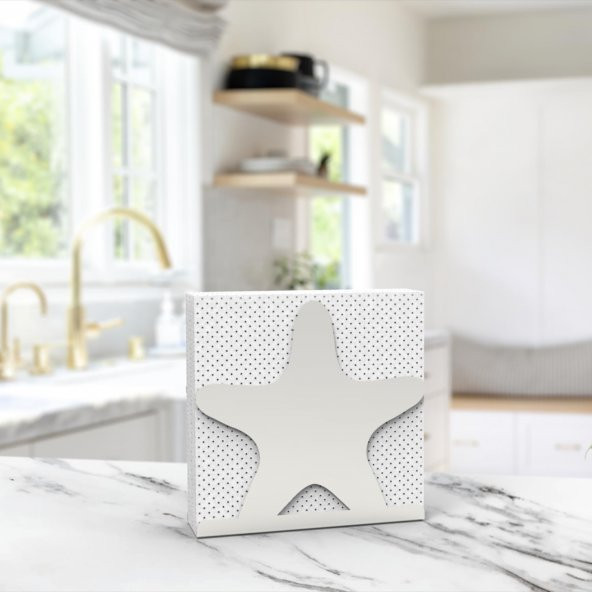 DENİZ YILDIZI TEMALI METAL PEÇETELİK GÜMÜŞ - 3