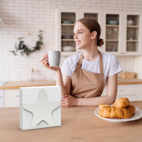 DENİZ YILDIZI TEMALI METAL PEÇETELİK GÜMÜŞ - 5