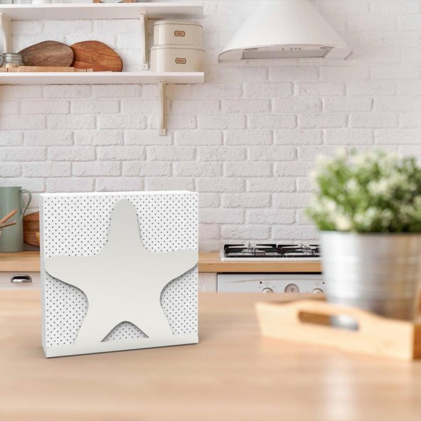 DENİZ YILDIZI TEMALI METAL PEÇETELİK GÜMÜŞ - 6