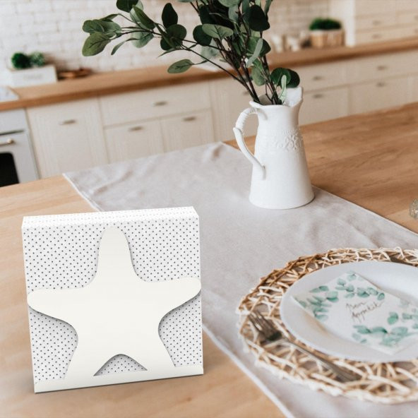 DENİZ YILDIZI TEMALI METAL PEÇETELİK GÜMÜŞ - 7