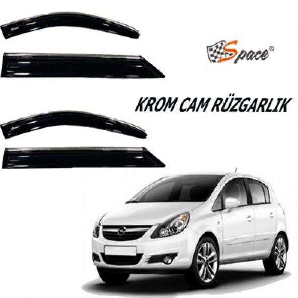 Krom cam rüzgarlığı  1.2mm Opel Corsa D 4lü / CARU452
