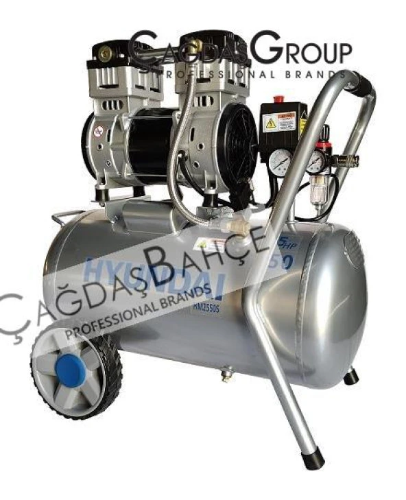 HYUNDAI HM2550S 50 LİTRE SESSİZ VE YAĞSIZ HAVA KOMPRESÖRÜ - 3
