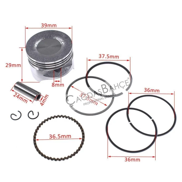 HONDA GX35 TIRPAN  PİSTON SEGMAN SETİ KOMPLE 39MM - Resim 5