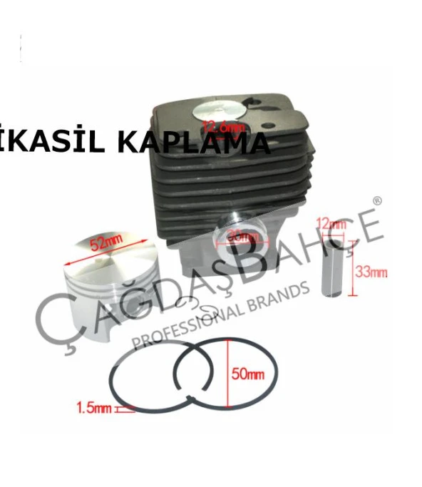 STİHL MS380 / MS381 TESTERE NİKASİL SİLİNDİR PİSTON SETİ 52 mm - Resim 4