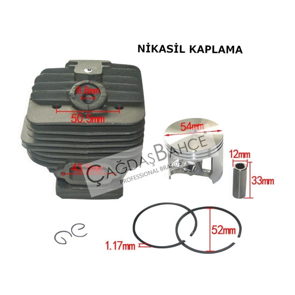 STİHL MS660 / MS066 TESTERE NİKASİL SİLİNDİR PİSTON SETİ 54 mm - Resim 4