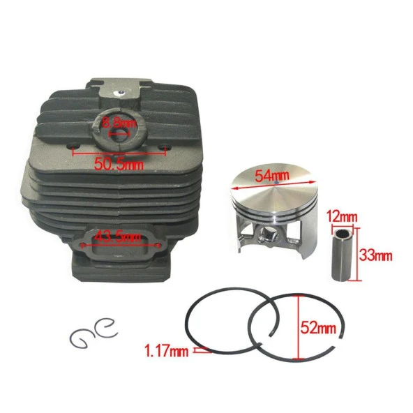 STİHL MS461 MOTORLU TESTERE CHROME SİLİNDİR PİSTON SETİ 54 mm - Resim 3