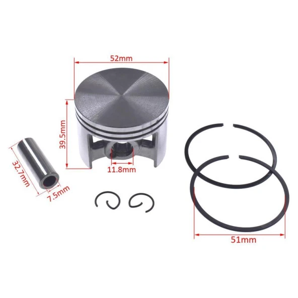 STİHL MS460 MOTORLU TESTERE PİSTON SEGMAN SETİ 52 MM - Resim 2