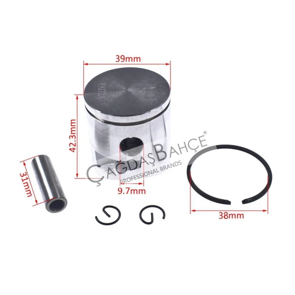 HUSQVARNA 236 / 240E - JONSERED 2036 TESTERE PİSTON SETİ 39 MM - Resim 2