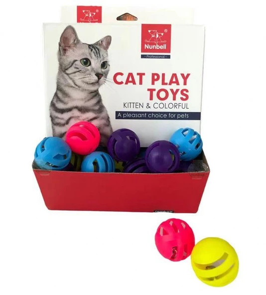 Nunbell Kedi Oyuncağı Renkli Top 1 TANE ürün görseli 1