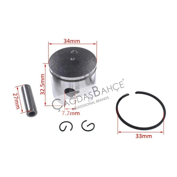 MOTORLU TESTERE PİSTON SEGMAN SETİ 34 MM 2500 TÜM MODELLER - Resim 4