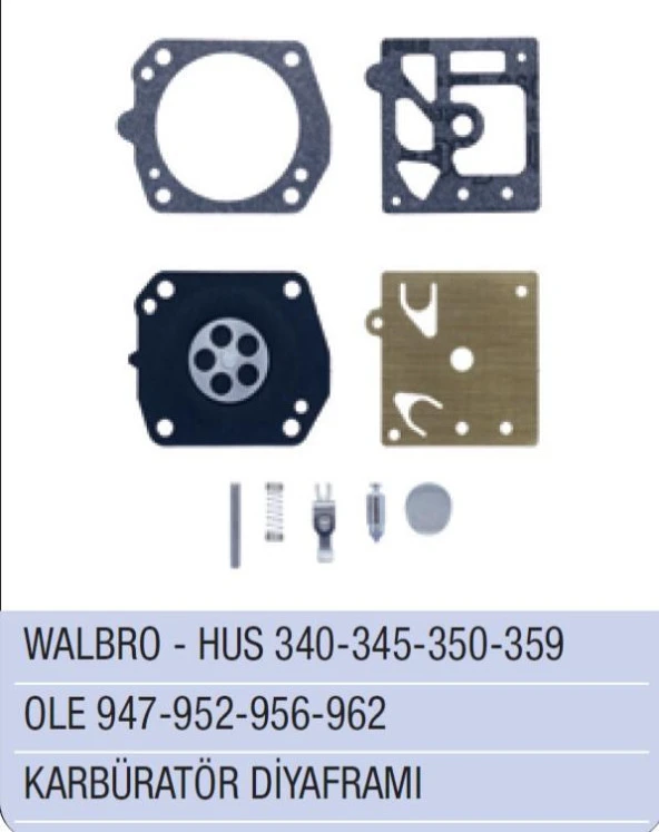 HUSQVARNA 340 / 345 / 350 / 359 KARBÜRATÖR DİYAFRAM - WALBRO - Resim 3