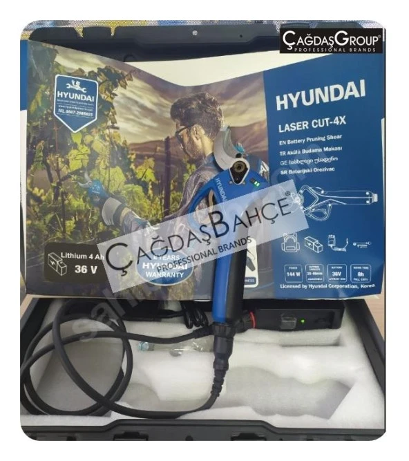 HYUNDAİ LASER CUT-4X AKÜLÜ ŞARJLI BUDAMA MAKASI SENSÖRLÜ 40 mm - Resim 7