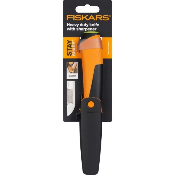 FISKARS 156018 AĞIR HİZMET BIÇAĞI - KAMP BIÇAĞI BİLEMELİ KILIF