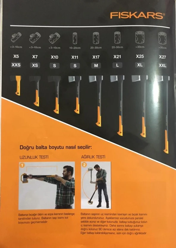 FISKARS X7 ODUN PARÇALAMA BALTASI - KAMP BALTASI - 3