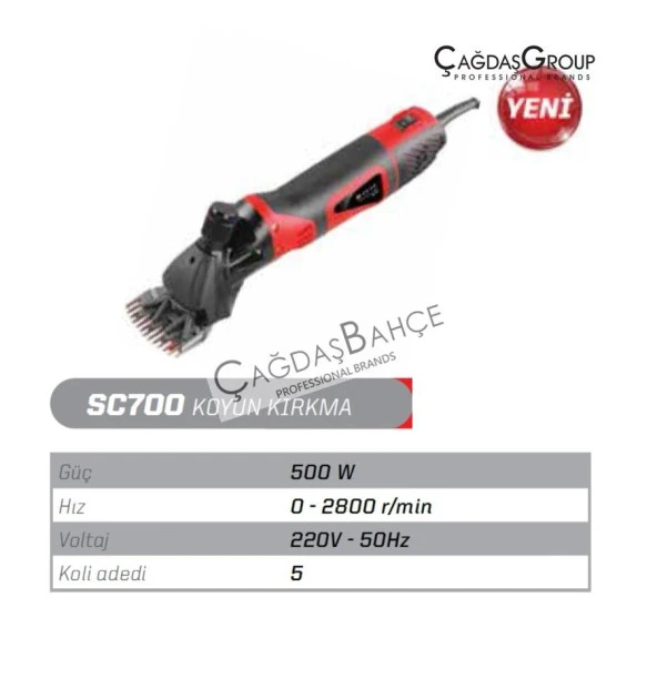 İtal SC700 Elektrikli Devirli Ayarlı Koyun Kırkma Makinesi 500W