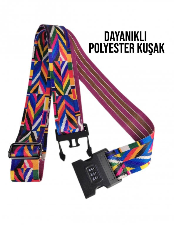 Valiz Emniyet Kemeri Şifreli Kilitli Renkli 8683255012041 - 2