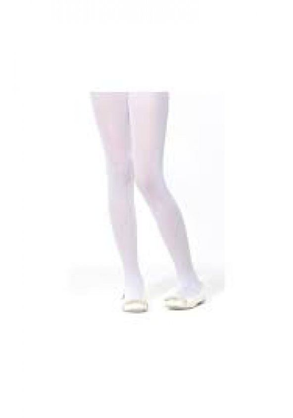 Kız Çocuk Düz Beyaz Külotlu Çorap Mikro 50 den