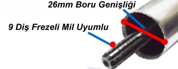 TIRPAN UCU ÇAPA APARATI - TÜM MODELLERE UYGUN - 26 MM 9 DİŞ - Resim 4