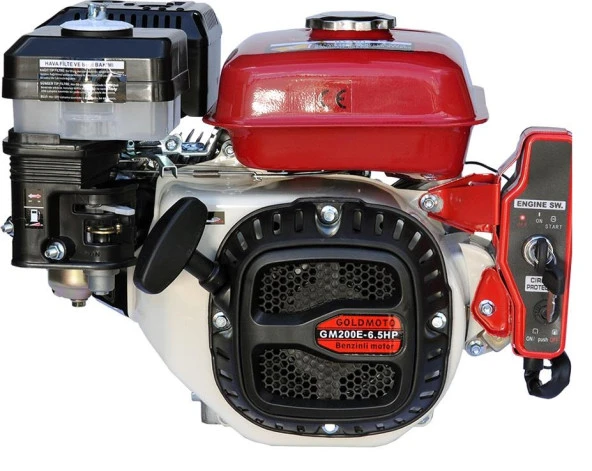 GoldMoto GM200E Benzinli Motor 6.5 Hp Marşlı Krank Mili Kamalı ürün görseli