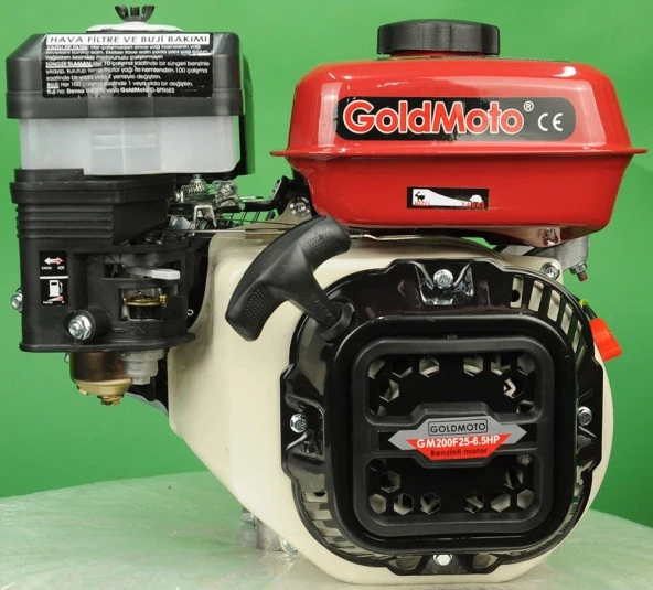 GoldMoto GM200F25 Benzinli Motor 6.5 Hp Krank Mili Frezeli 25mm - Resim 6