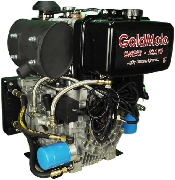 GoldMoto GM292F-G1 Dizel Motor 22.4 Hp Marşlı Konik Uzun Krank - Resim 4