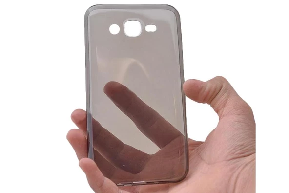Samsung Galaxy J7 Core (J701) Kılıf Soft Silikon Şeffaf-Siyah Arka Kapak